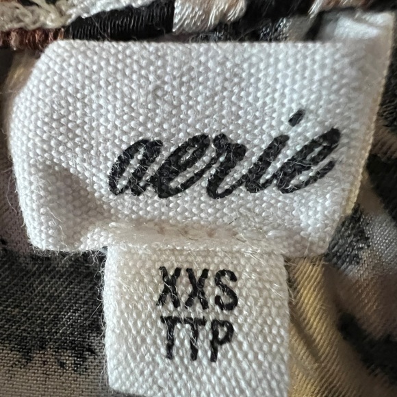 Aerie Off-Duty Leopard Print Satin Piping Wide Leg Trouser Pants- Size XXS - Picture 7 of 8